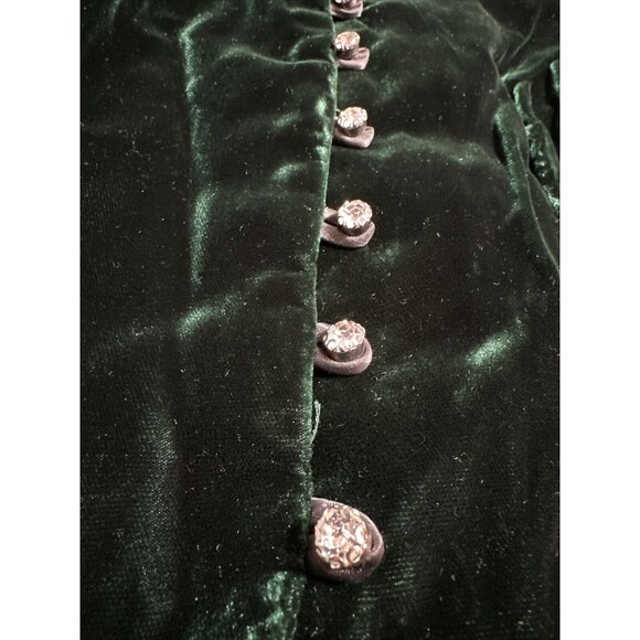 Emerald Green Strappy Front Diamond Buttons Bodycon Dress CDC Evening Size 6 - Picture 11 of 16